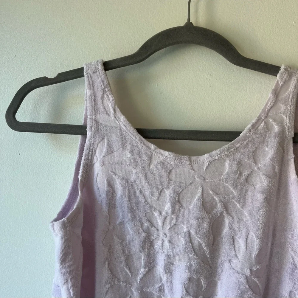 OshKosh Girls Lilac Terry Cloth Romper Size 12 Sleeveless Summer Playsuit Beach - Picture 2 of 8